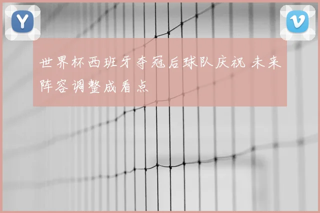 世界杯西班牙夺冠后球队庆祝 未来阵容调整成看点